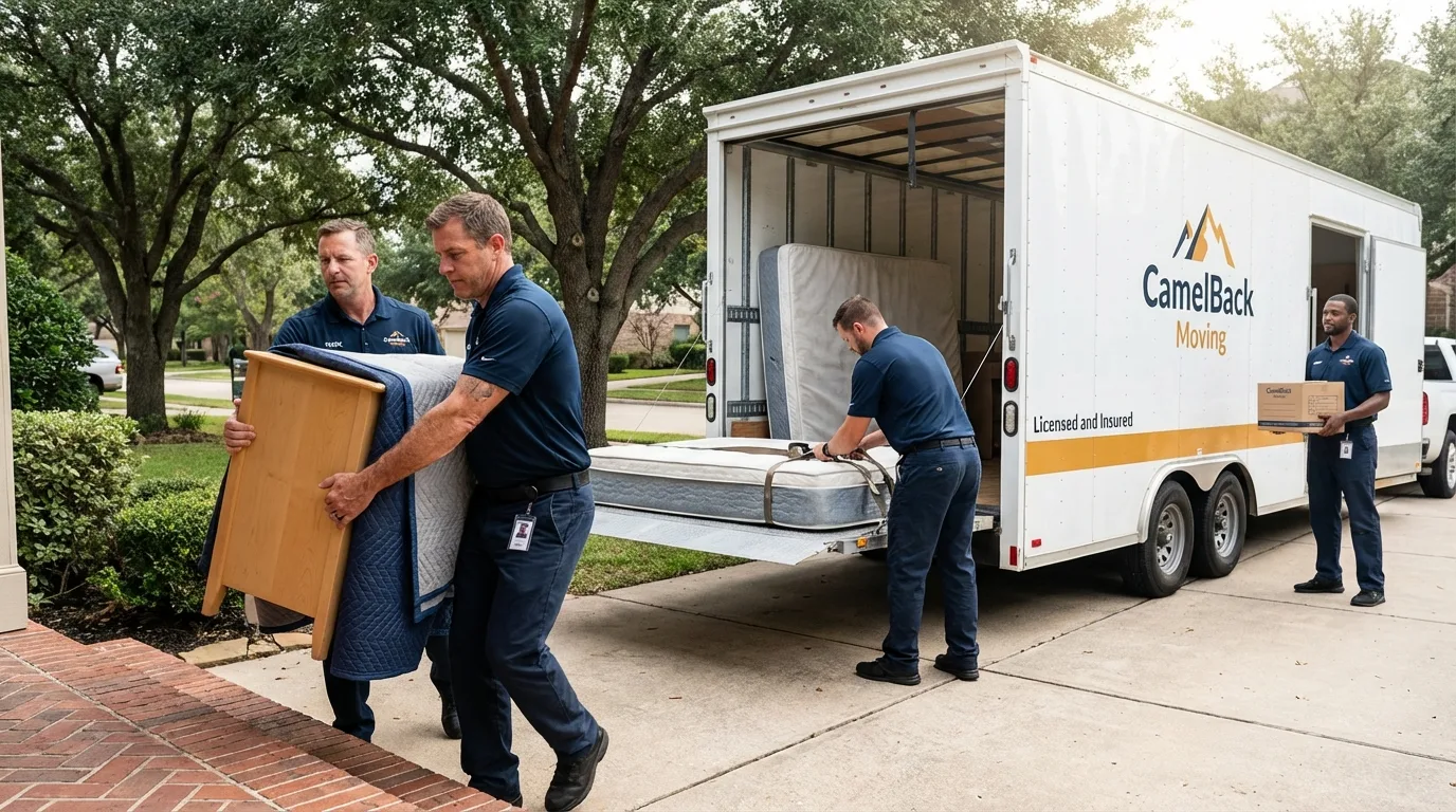 Crew loading residential truck for cross-state move from Waretown, NJ